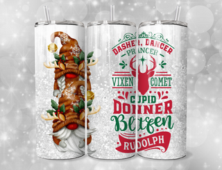Gnomes and Reindeer Names Tumbler