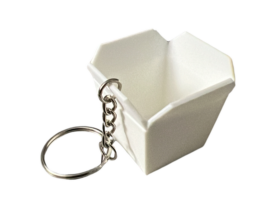 Chinese Food Take Out Box Keychain (3D Print - white - up to 50mm)