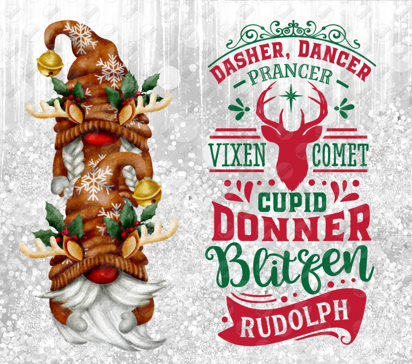Gnomes and Reindeer Names Tumbler