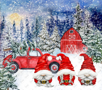 Gnomes, Classic Red Car and Red Barn Tumbler