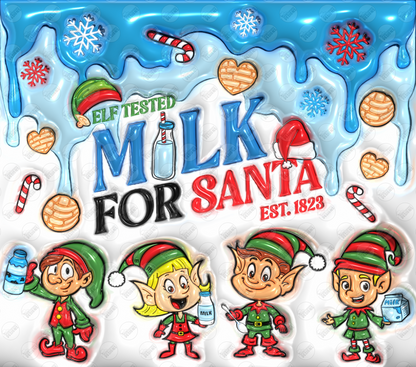 Festive Milk for Santa Holiday Themed Tumbler