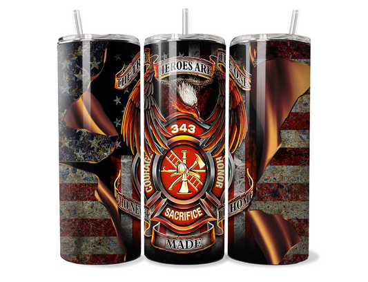 Heroes Are The Ones Who Never Made It Home | Firemen | First Responders Collection II - 20 oz Duo Skinny Tumbler
