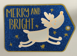 Merry and Bright Reindeer Gift Tags (set of 5) | Assorted Colors