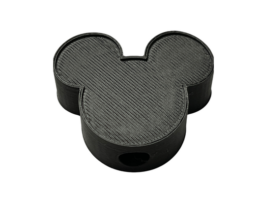Mouse Head - Straw Topper (3D Print - black - up to 50mm)