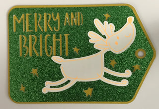 Merry and Bright Reindeer Gift Tags (set of 5) | Assorted Colors