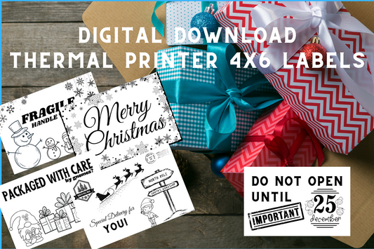 Christmas Thermal Labels 4x6 | Xmas Themed Thermal Labels for Shipping | Small Business | Digital File Download