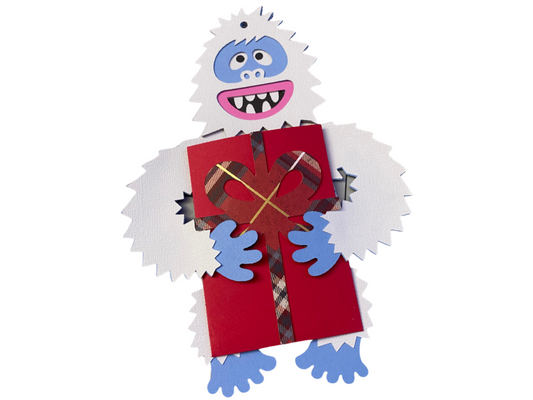 Abominable (Yeti) Snowman Gift Card Holder and Ornament - Paper Craft (Set of 5)