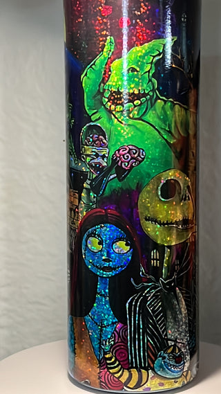 Halloween Themed 20 oz Vinyl Wrapped Duo Skinny Tumbler v6