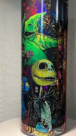 Halloween Themed 20 oz Vinyl Wrapped Duo Skinny Tumbler v6