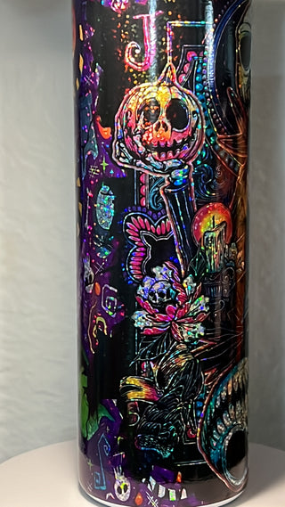 Halloween Themed 20 oz Vinyl Wrapped Duo Skinny Tumbler v7