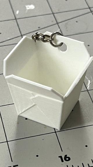 Chinese Food Take Out Box Keychain (3D Print - white - up to 50mm)