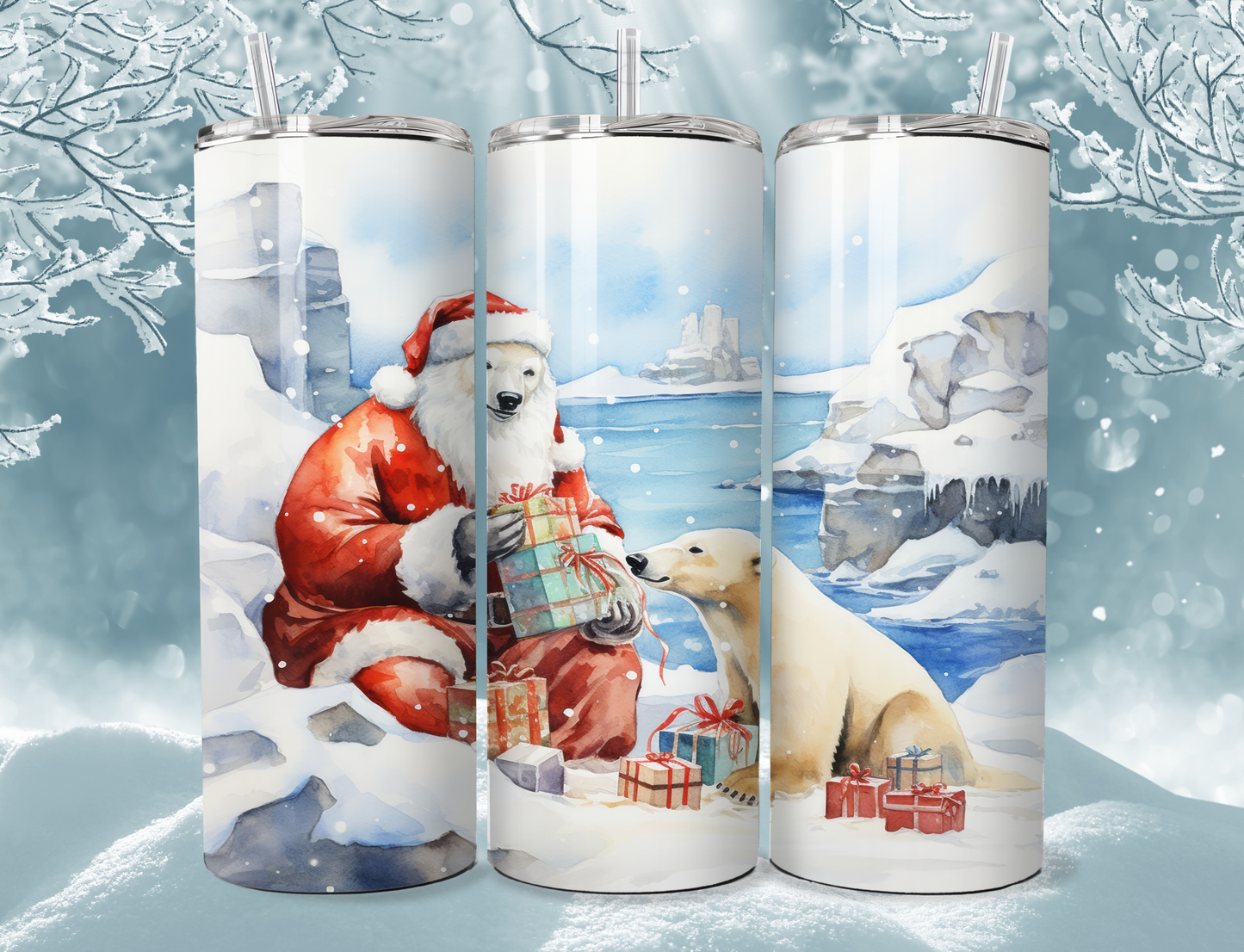 Polar Bear as Santa with Presents