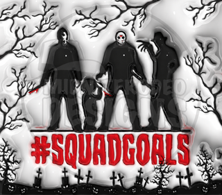 Squadgoals: masked horror characters — watermarked full artwork
