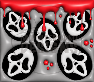 Screaming-Mask Character masks with blood drips — watermarked full artwork
