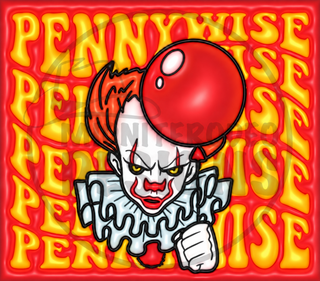 Sinister Clown Horror with repeated lettering — watermarked full artwork