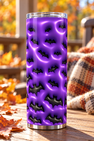 Black bats on purple — porch lifestyle mockup