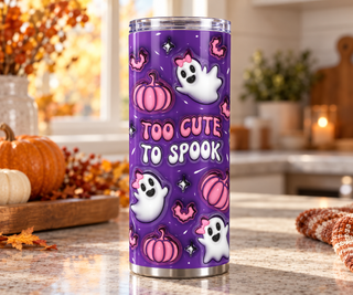 Too Cute to Spook: ghosts and pumpkins — kitchen lifestyle mockup
