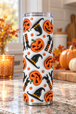 Witch hats, boots and jack-o-lanterns — kitchen lifestyle mockup