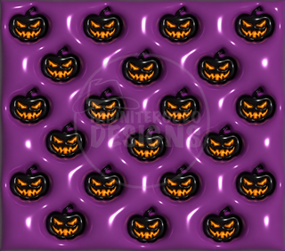 Black jack-o-lanterns on purple — full artwork with faint MidniteRodeo Designs logo watermark