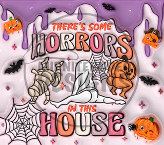 Theres Some Horrors in This House: ghosts and skeleton — full flat artwork preview with MidniteRodeo Designs watermark