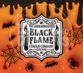 Witch Candle on orange — full flat artwork preview with faint MidniteRodeo Designs watermark