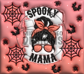 Spooky Mama: bun, bow and sunglasses — full flat artwork preview with faint MidniteRodeo Designs watermark