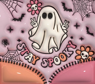 Stay Spooky: ghost and pink web panels — flat artwork preview
