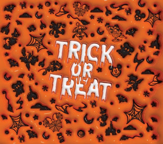 Trick or Treat: orange Halloween icon pattern — flat artwork preview