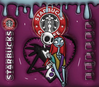 Skeleton and Patchwork Couple coffee parody — flat artwork preview