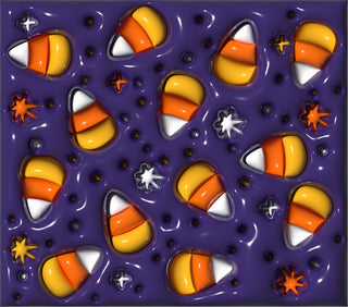 Candy corn on purple — flat artwork preview
