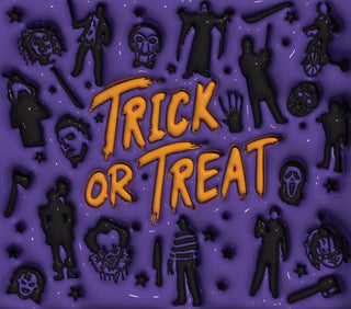 Trick or Treat: purple skeleton pattern — flat artwork preview