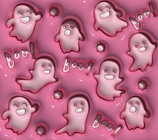Pink ghosts with Boo — flat artwork preview