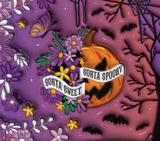 Sorta Sweet Sorta Spooky: floral pumpkin — flat artwork preview