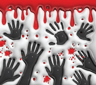 Bloody handprints on white — flat artwork preview