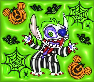 Striped-Suit Blue Creature — flat artwork preview