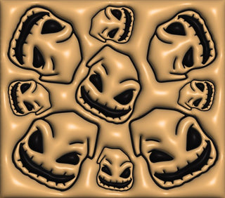 Burlap Creature faces on tan — flat artwork preview