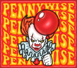 Sinister Clown Horror with repeated lettering — flat artwork preview