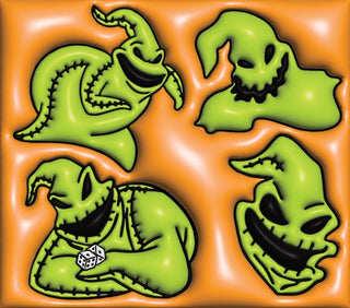 Burlap Creature faces on orange — flat artwork preview