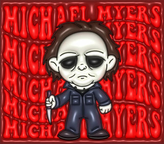 Pale-Masked Character with repeated name lettering — flat artwork preview