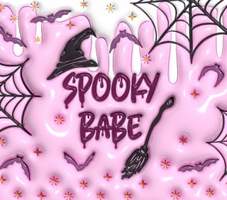 Spooky Babe: witch hat on pink — flat artwork preview