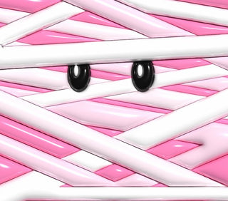 Pink mummy bandages and eyes — flat artwork preview