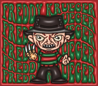Fedora-Wearing Horror Character with repeated name lettering — flat artwork preview
