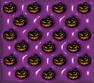 Black jack-o-lanterns on purple — flat artwork preview