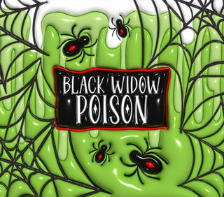 Black Widow Poison: spiders on green — flat artwork preview