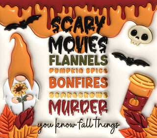 Scary Movies Flannels Pumpkin Spice Bonfires Murder — flat artwork preview