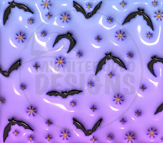 Full flat Halloween design 325 with a light semi-transparent MidniteRodeo Designs logo watermark; artwork preview only, one physical tumbler per purchase.