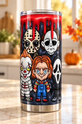 Spooky Character Group with Red Drips — kitchen lifestyle mockup