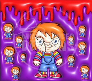 Orange-Haired Doll on Purple — full flat artwork preview with MidniteRodeo Designs watermark