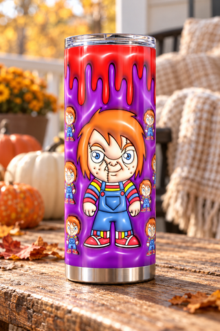 Orange-Haired Doll on Purple — porch lifestyle mockup