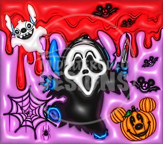 Blue Creature and Screaming Mask — full flat artwork preview with MidniteRodeo Designs watermark